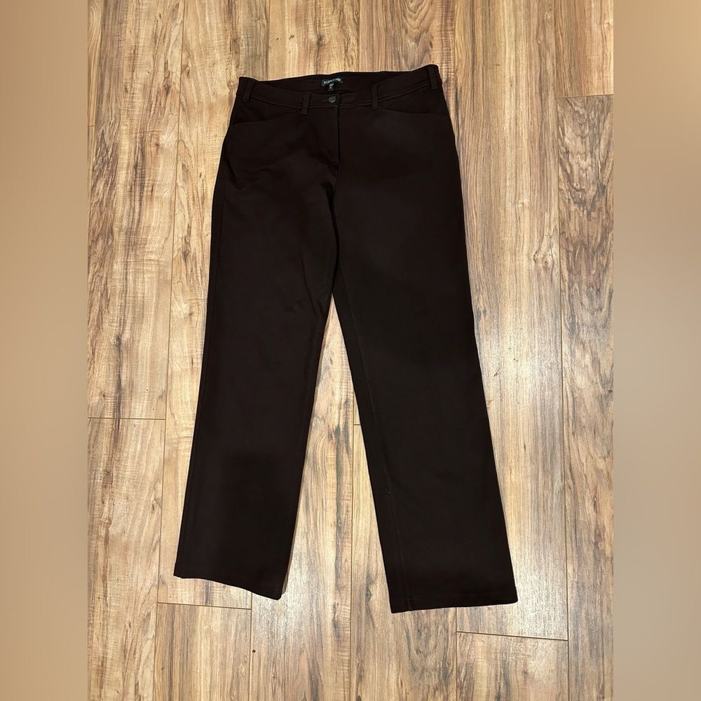 Eileen Fisher Women's Mid-RiseStraight Leg Ponte Pants Dark Brown Size Medium